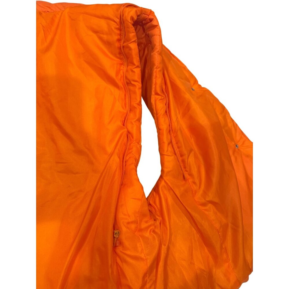 Orange Puffer Vest W/High Neck By Culture Couture M 100% Polyester Lightweight D - Picture 8 of 8